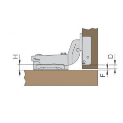 Charniere Ferrari Rentrante Ea 48 Mm Sans Embase - Ref. CHA9517